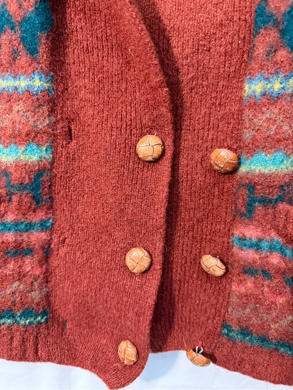 Rust Multi Wool Blend Button-Front Blazer Jacket - Picture 3 of 10